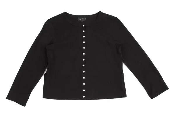 アニエスベーagnes b. メニースナップボタンカーディガン 黒3 K-102733_002
