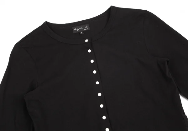 アニエスベーagnes b. メニースナップボタンカーディガン 黒3 K-102733_003