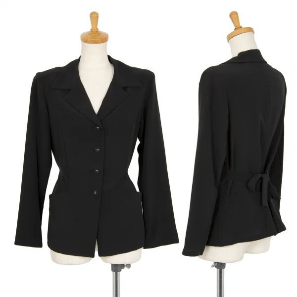 アニエスベーagnes b. ポリウエストコード4Bジャケット 黒3 K-102734_001