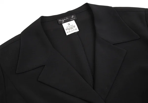 アニエスベーagnes b. ポリウエストコード4Bジャケット 黒3 K-102734_004