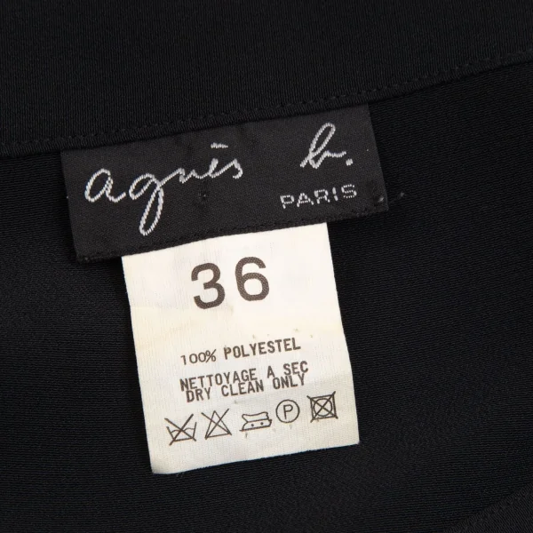 アニエスベーagnes b. ポリ台形スカート 黒36 K-102735_012