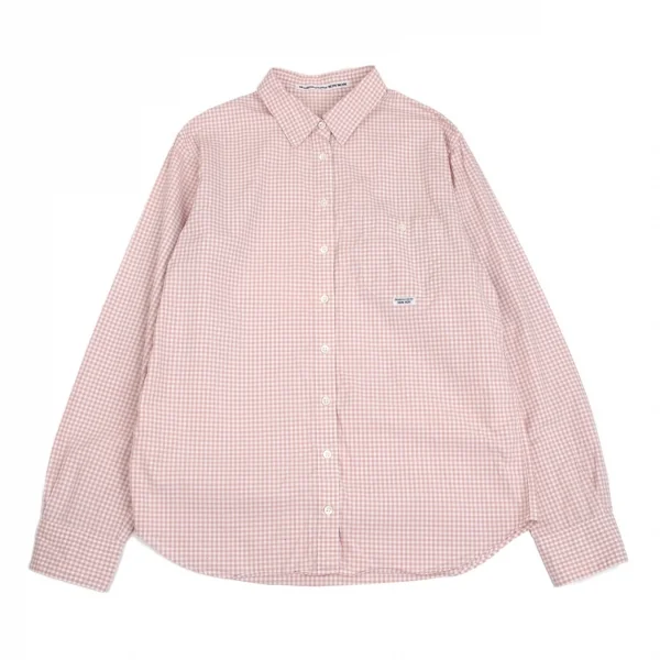 マドモアゼルノンノンMademoiselle NON NON ギンガムチェック長袖シャツ 白ピンク40L K-102750_002