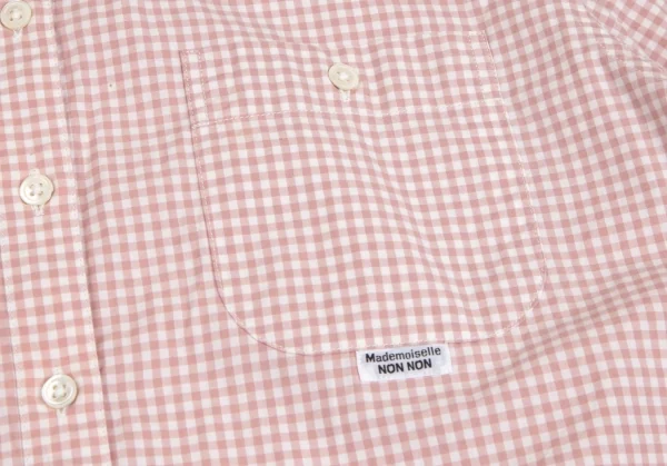 マドモアゼルノンノンMademoiselle NON NON ギンガムチェック長袖シャツ 白ピンク40L K-102750_006