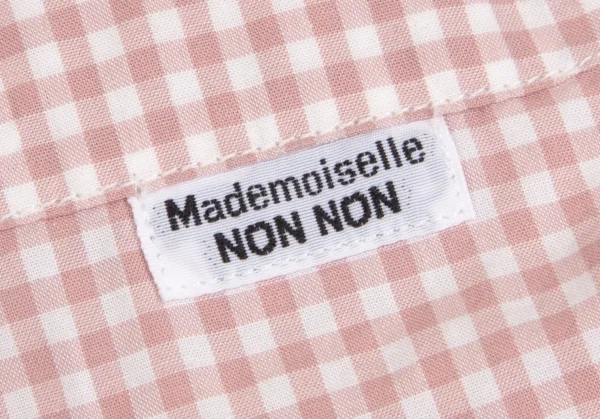 マドモアゼルノンノンMademoiselle NON NON ギンガムチェック長袖シャツ 白ピンク40L K-102750_007