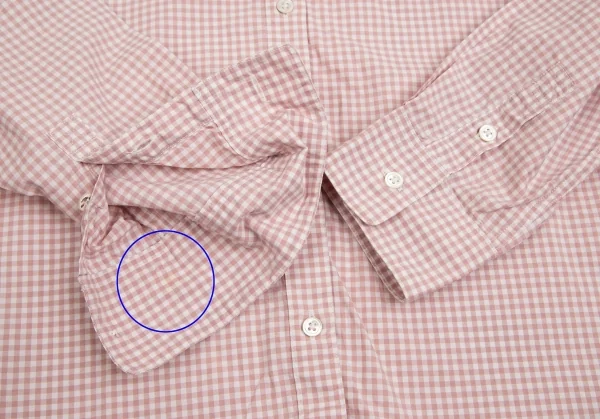 マドモアゼルノンノンMademoiselle NON NON ギンガムチェック長袖シャツ 白ピンク40L K-102750_009