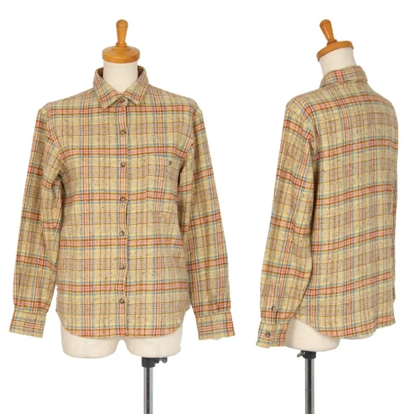 マドモアゼルノンノンMademoiselle NON NON カラフルチェックネップ長袖シャツ ベージュ他38M K-102761_001