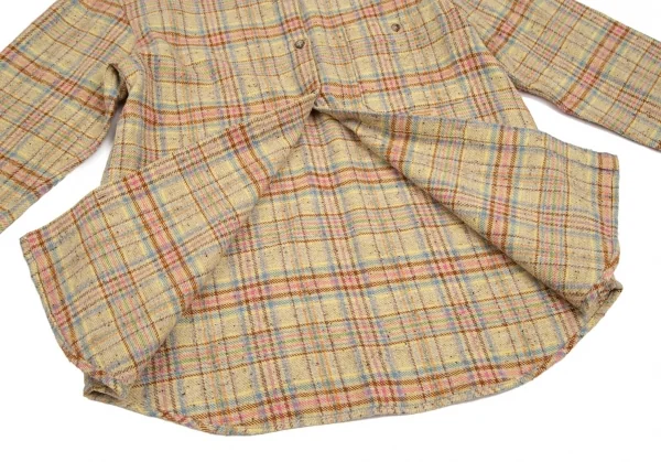 マドモアゼルノンノンMademoiselle NON NON カラフルチェックネップ長袖シャツ ベージュ他38M K-102761_011