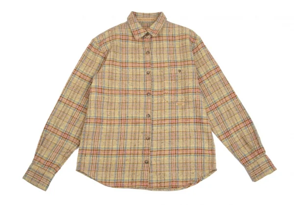 マドモアゼルノンノンMademoiselle NON NON カラフルチェックネップ長袖シャツ ベージュ他38M K-102761_002