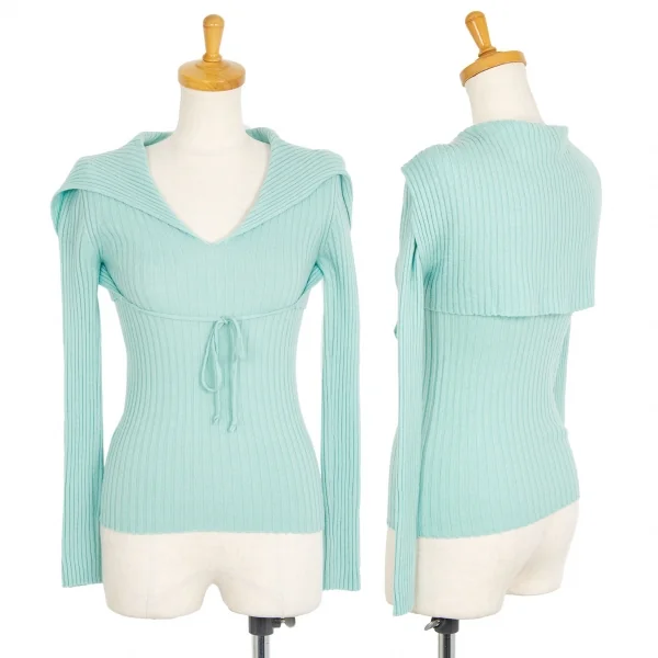 ジャンポールゴルチエ ファムJean Paul GAULTIER FEMME ウールセーラーネックリブニットセーター ミントグリーン40 K-102792_001