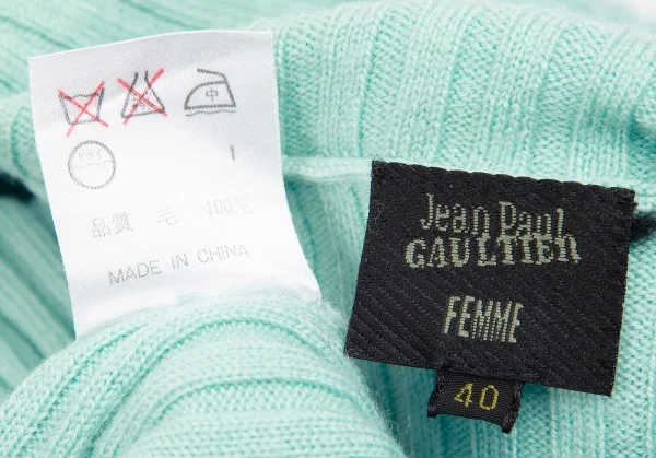 ジャンポールゴルチエ ファムJean Paul GAULTIER FEMME ウールセーラーネックリブニットセーター ミントグリーン40 K-102792_018