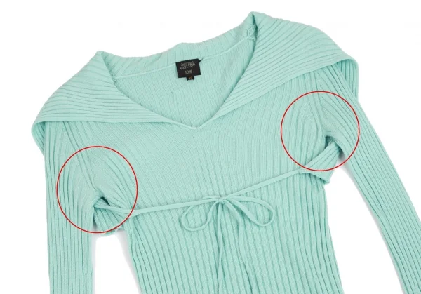 ジャンポールゴルチエ ファムJean Paul GAULTIER FEMME ウールセーラーネックリブニットセーター ミントグリーン40 K-102792_003