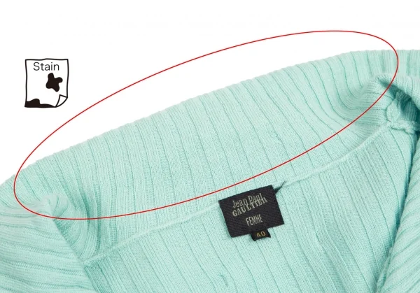 ジャンポールゴルチエ ファムJean Paul GAULTIER FEMME ウールセーラーネックリブニットセーター ミントグリーン40 K-102792_007