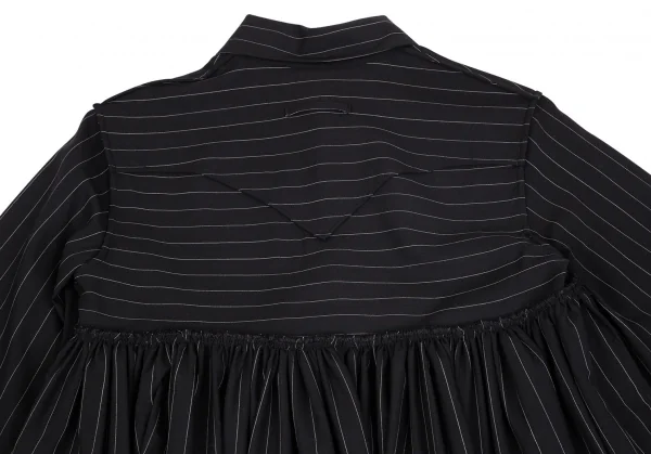 ジャンポールゴルチエ ファムJean Paul GAULTIER FEMME ストライプ切替スーパーロングスリーブシャツ 黒40 K-102793_012