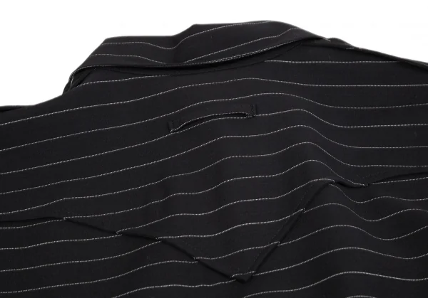 ジャンポールゴルチエ ファムJean Paul GAULTIER FEMME ストライプ切替スーパーロングスリーブシャツ 黒40 K-102793_013