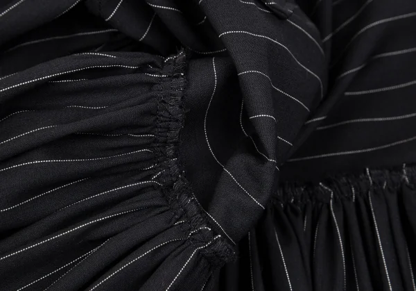 ジャンポールゴルチエ ファムJean Paul GAULTIER FEMME ストライプ切替スーパーロングスリーブシャツ 黒40 K-102793_014