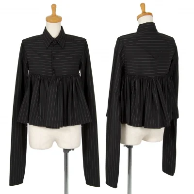 ジャンポールゴルチエ ファムJean Paul GAULTIER FEMME ストライプ切替スーパーロングスリーブシャツ
