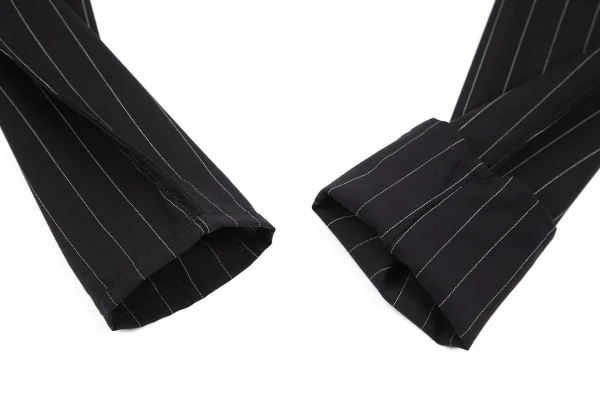 ジャンポールゴルチエ ファムJean Paul GAULTIER FEMME ストライプ切替スーパーロングスリーブシャツ 黒40 K-102793_007