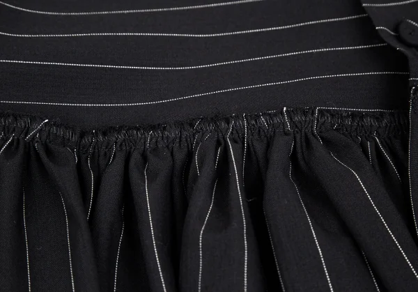 ジャンポールゴルチエ ファムJean Paul GAULTIER FEMME ストライプ切替スーパーロングスリーブシャツ 黒40 K-102793_009