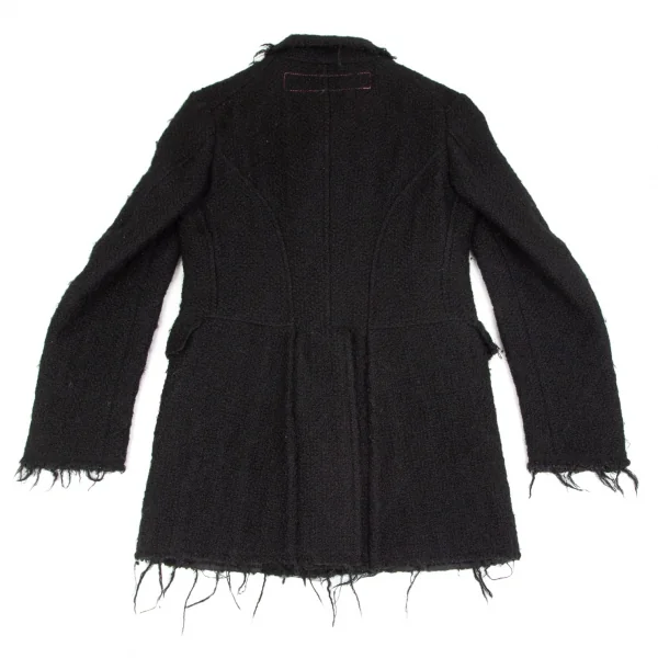 ジュンヤワタナベマンピンク コムデギャルソンJUNYA WATANABE MAN PINK COMME des GARCONS ウールモヘヤ裏キルティング裁ち切りデザインジャケット 黒S K-102815_013