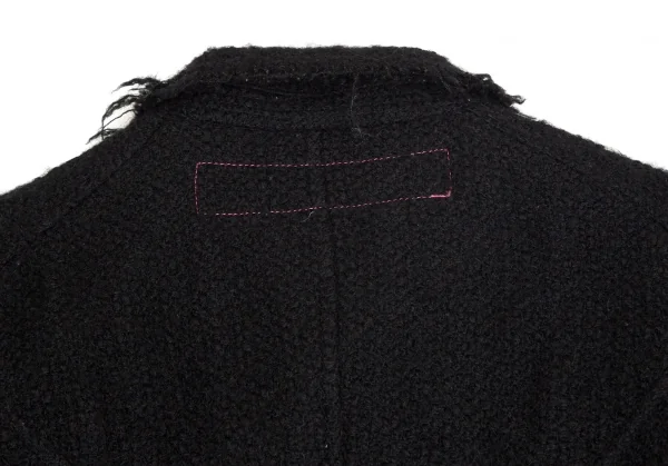 ジュンヤワタナベマンピンク コムデギャルソンJUNYA WATANABE MAN PINK COMME des GARCONS ウールモヘヤ裏キルティング裁ち切りデザインジャケット 黒S K-102815_014