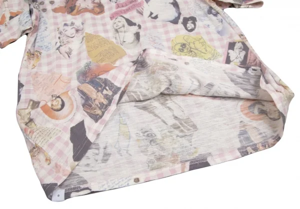 ヒステリックグラマー×コートニーラブHYSTERIC GLAMOUR×COURTNEY LOVE ガールギンガムチェックプリントパワーショルダー5分袖トップス マルチフリー K-102820_008