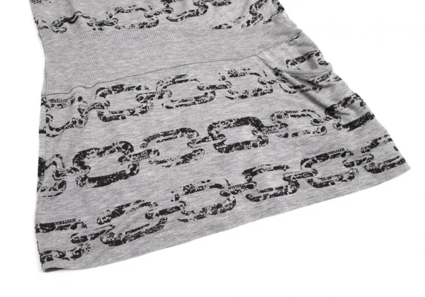 ヒステリックグラマーHYSTERIC GLAMOUR チェーン総柄リブ切替ノースリーブカットワンピース グレーフリー K-102821_007