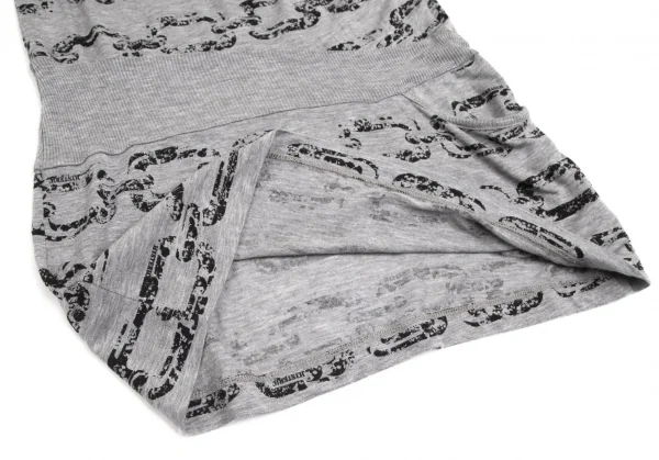 ヒステリックグラマーHYSTERIC GLAMOUR チェーン総柄リブ切替ノースリーブカットワンピース グレーフリー K-102821_009