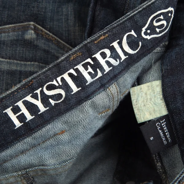 ヒステリックグラマーHYSTERIC GLAMOUR コットンストレッチクラッシュスキニーデニムパンツ インディゴS K-102823_019