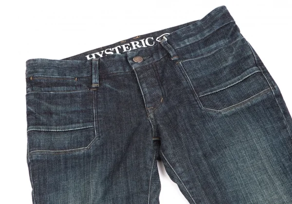 ヒステリックグラマーHYSTERIC GLAMOUR コットンストレッチクラッシュスキニーデニムパンツ インディゴS K-102823_002