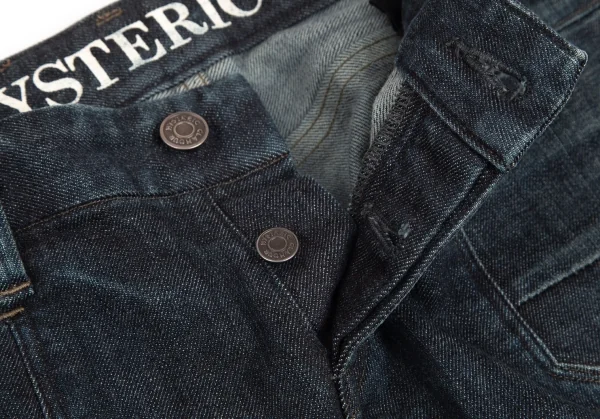 ヒステリックグラマーHYSTERIC GLAMOUR コットンストレッチクラッシュスキニーデニムパンツ インディゴS K-102823_005