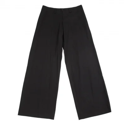 ワイズY's ウールギャバセンタージップワイドパンツ 黒