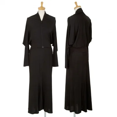 ヨウジヤマモト ファムYohji Yamamoto FEMME コットンドルマンショートセットアップ 黒