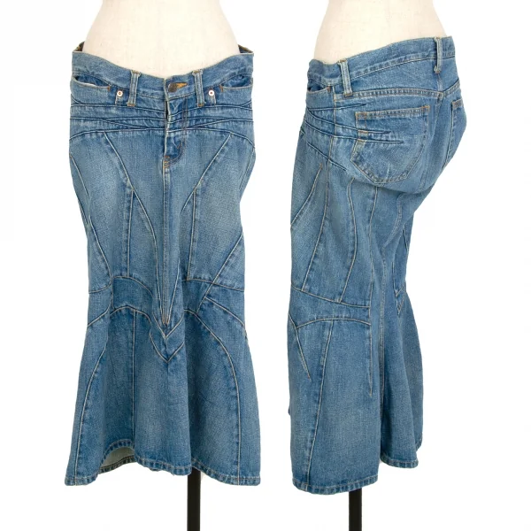 ジュンヤワタナベ コムデギャルソンJUNYA WATANABE COMME des GARCONS 切替デザインウォッシュドデニムスカート インディゴS K-102836_001
