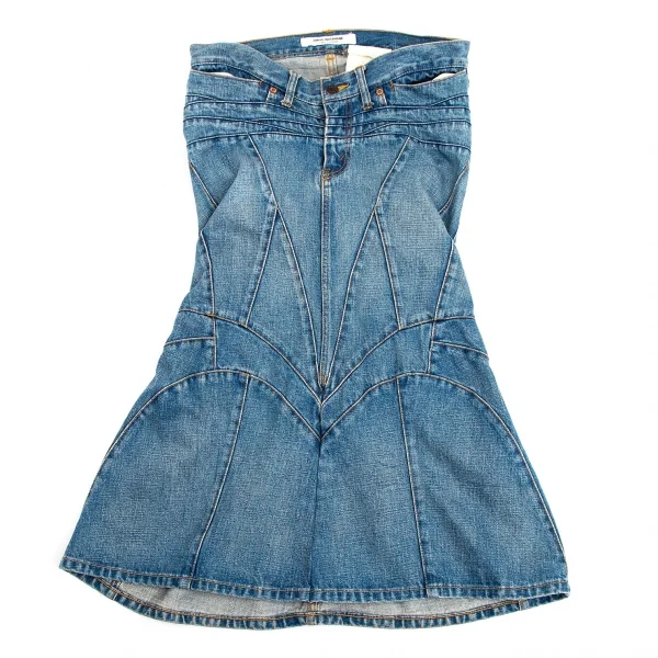 ジュンヤワタナベ コムデギャルソンJUNYA WATANABE COMME des GARCONS 切替デザインウォッシュドデニムスカート インディゴS K-102836_002