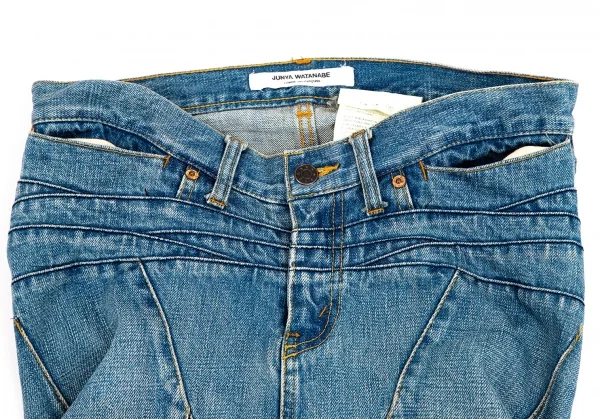 ジュンヤワタナベ コムデギャルソンJUNYA WATANABE COMME des GARCONS 切替デザインウォッシュドデニムスカート インディゴS K-102836_004