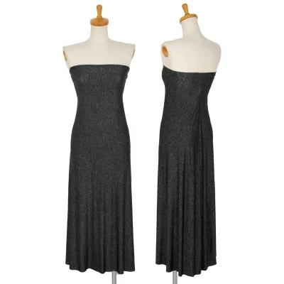 イッセイミヤケ フェットISSEY MIYAKE FETE ストレッチメランジチューブトップワンピース チャコール