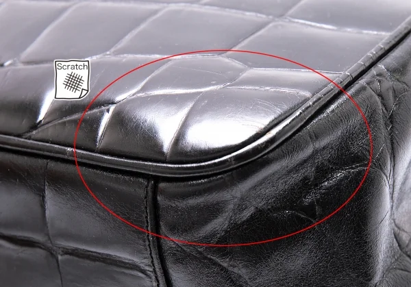 ジョルジオ アルマーニGIORGIO ARMANI クロコ型押しスクエアハンドバッグ 黒 K-102848_008