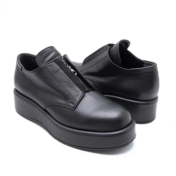 ヨウジヤマモト ノアールYohji Yamamoto NOIR レザーセンタージップ厚底スニーカー