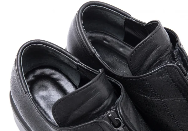 ヨウジヤマモト ノアールYohji Yamamoto NOIR レザーセンタージップ厚底スニーカー 黒24.5位 K-102855_010