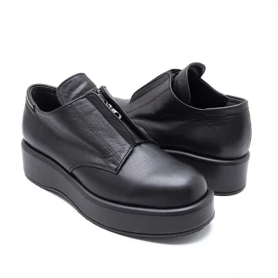 ヨウジヤマモト ノアールYohji Yamamoto NOIR レザーセンタージップ厚底スニーカー