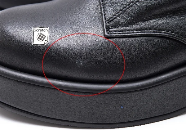 ヨウジヤマモト ノアールYohji Yamamoto NOIR レザーセンタージップ厚底スニーカー 黒24.5位 K-102855_004