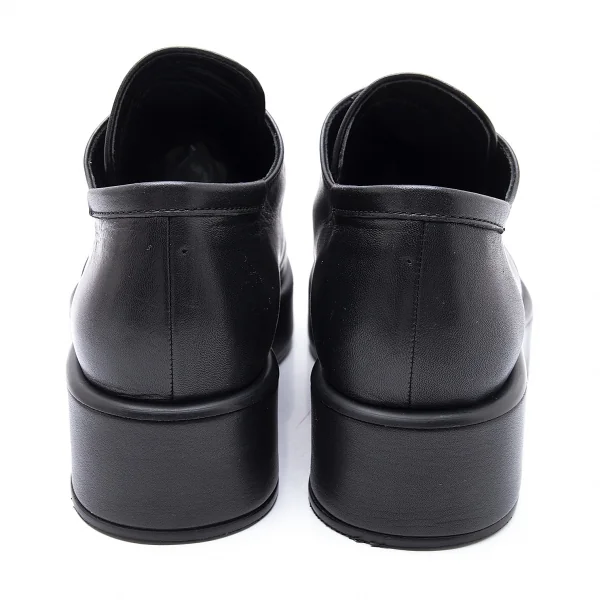 ヨウジヤマモト ノアールYohji Yamamoto NOIR レザーセンタージップ厚底スニーカー 黒24.5位 K-102855_005