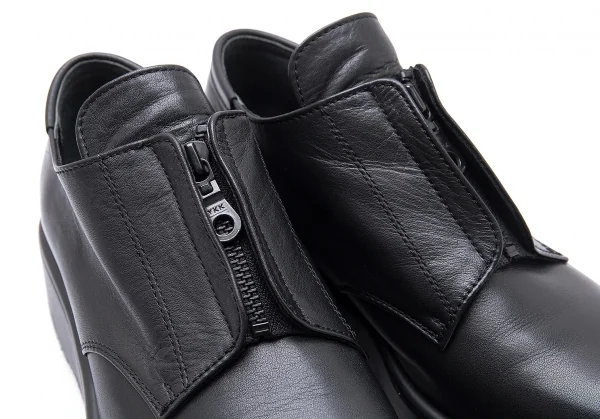 ヨウジヤマモト ノアールYohji Yamamoto NOIR レザーセンタージップ厚底スニーカー 黒24.5位 K-102855_008