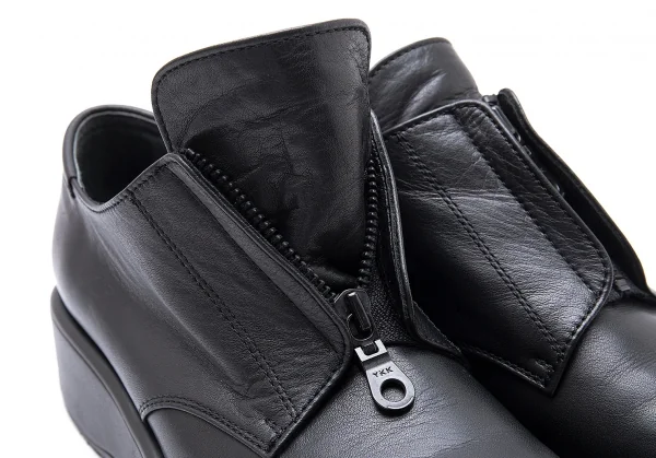 ヨウジヤマモト ノアールYohji Yamamoto NOIR レザーセンタージップ厚底スニーカー 黒24.5位 K-102855_009