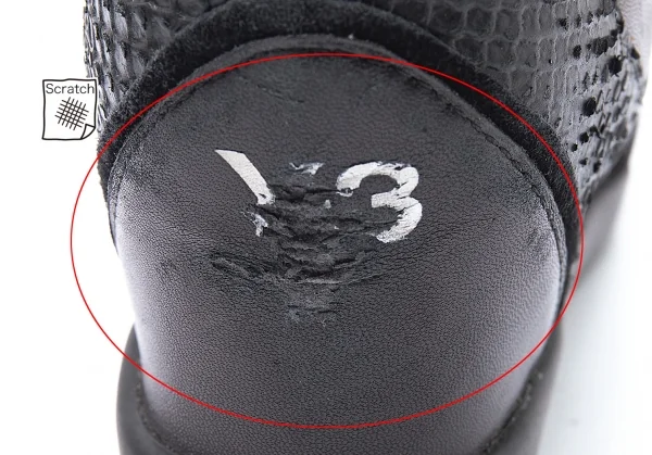 ワイスリーY-3 SUKITA II パイソン切替インヒールスニーカー 黒UK6(24位) K-102856_011