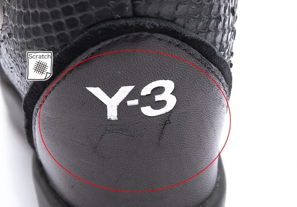 ワイスリーY-3 SUKITA II パイソン切替インヒールスニーカー 黒UK6(24位) K-102856_008