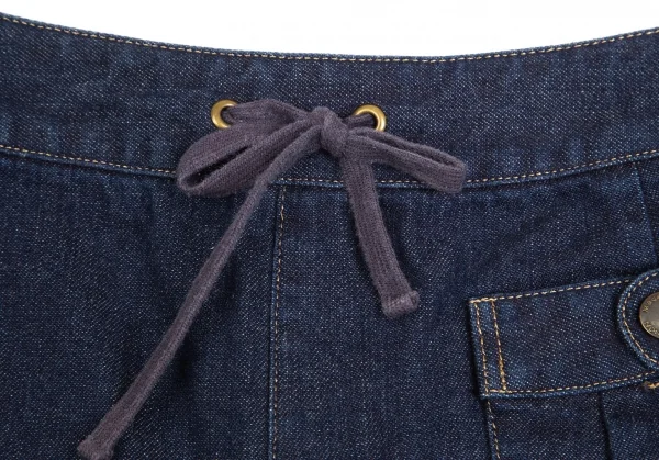 マドモアゼルノンノンMademoiselle NON NON サイドボタンデニムワイドショートパンツ インディゴ40L K-102865_010