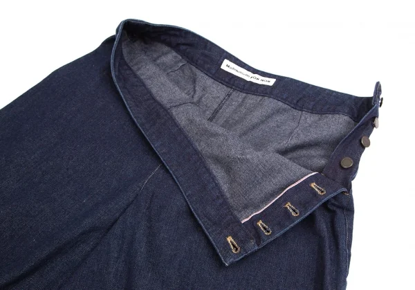 マドモアゼルノンノンMademoiselle NON NON サイドボタンデニムワイドショートパンツ インディゴ40L K-102865_004