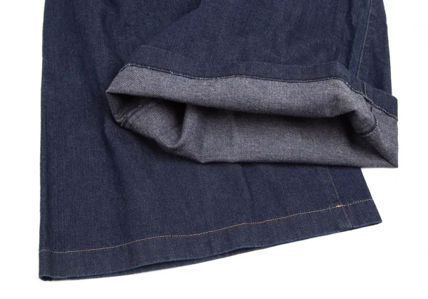 マドモアゼルノンノンMademoiselle NON NON サイドボタンデニムワイドショートパンツ インディゴ40L K-102865_007