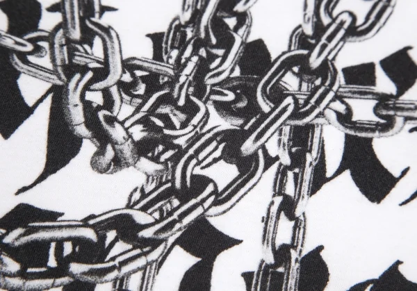 コムデギャルソン オムプリュスCOMME des GARCONS HOMME PLUS MIKITYPE チェーンカリグラフィープリントTシャツ 白S K-102878_004